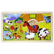 Dřevěné puzzle - Farma - 15 dílků