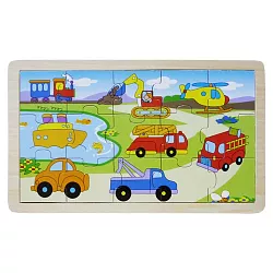 Dřevěné puzzle - Doprava (15 dílků)