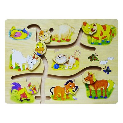 Drevené bludisko - Domáce zvieratká