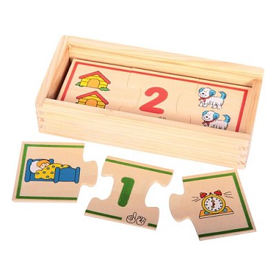 Drevené počítacie puzzle