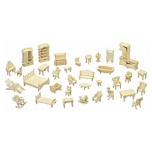 Dřevěné 3D puzzle - Nábytek