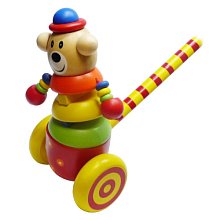 Dřevěná hračka na tyči - Medvídek