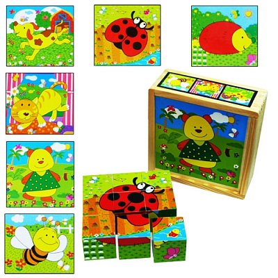 Detské drevené kocky - Macko