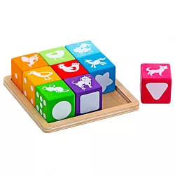 Kreatívne drevené kocky 9ks