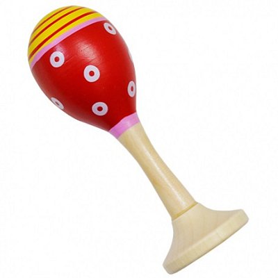 Dřevěné rumba koule červená s puntíky