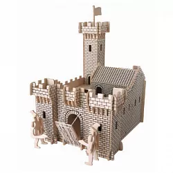 Dřevěné 3D puzzle - Hrad velký natur