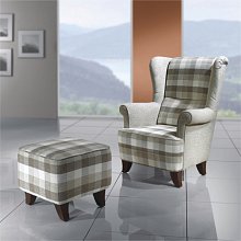 Křeslo a taburet - Moris - Krémová