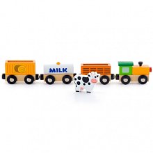 Drevený vláčik s vagónikmi (farma)