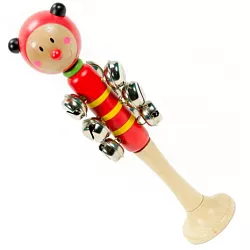 Drewmax 4039-A - Drevená hrkálka do ruky-Baruška