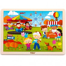 Dřevěné puzzle - Na pouti - 24 dílků