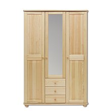 Skriňa trojdverová z masívnej borovice so zásuvkami 125x60x190cm - Borovica