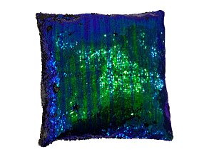 Obliečka na vankúšik flitrová - modro-zelená