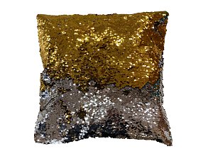 Obliečka na vankúšik flitrová - žlto-strieborná