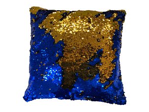 Obliečka na vankúšik flitrová -modro-žltá