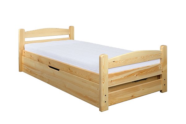 Posteľ z masívnej borovice s výklopným úložným priestorom 90x200cm - Borovica