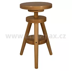 Dřevěný taburet s výškovým nastavením 30x30x60cm - Dub