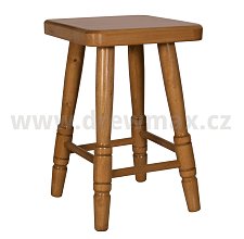 Drevený taburet v.45cm - Dub