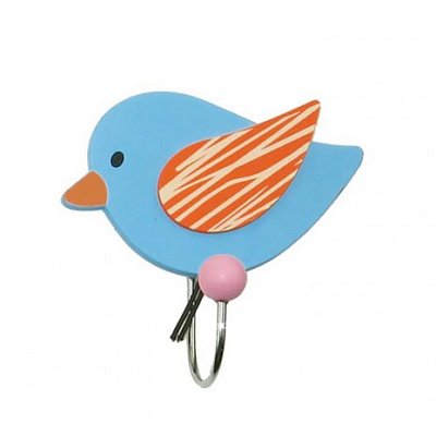 Dřevěný dětský věšák - Ptáček