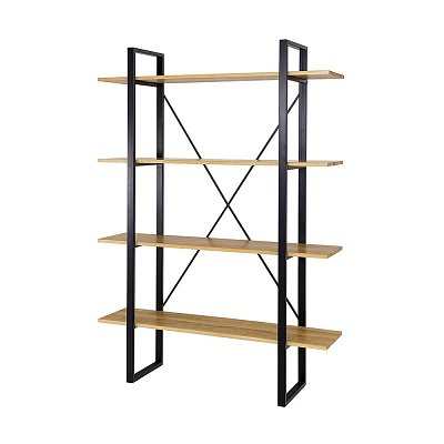 Regál kombinovaný z masívneho prírodného dubu 130x180x35cm - Dub prírodný