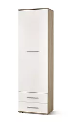 Policová skriňa 60x40x200cm - Biela/dub sonoma
