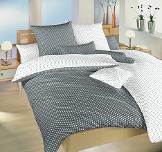 Bavlnené obliečky 140x200 + 70x90 - biela/sivá DUO