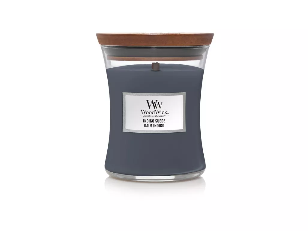 WoodWick sklo stredné - 9,9x11,4 - Indigo Suede