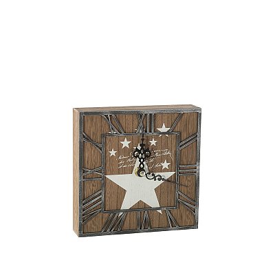 Stolové hodiny 16x16cm - Hnedá