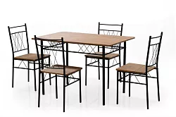 Jídelní set 110x70x75 cm - Dub sonoma, černá