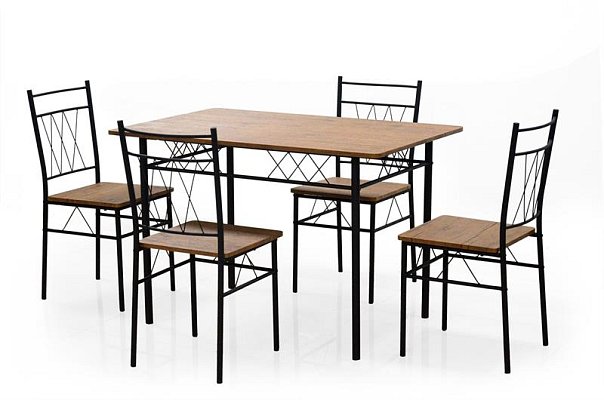 Jídelní set 110x70x75 cm - Dub sonoma, černá