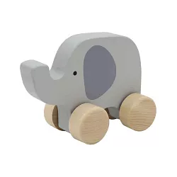 Dřevěný slon na kolečkách