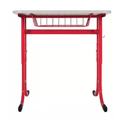 Školní stůl TITAN PLUS jednomístný s košíkem - v. 59 až 82 cm - Zelená/Bílá