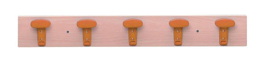 5 místný nástěnný věšák na oděvy - Oranžová