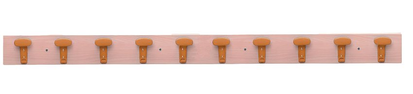 10 místný nástěnný věšák na oděvy - Oranžová