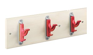 3 místný nástěnný otočný háček na oděvy - Červená