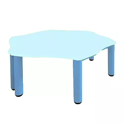 Stůl hexagonálního tvaru pro 6 osob - v. 46 až 52 cm - Modrá