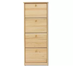 Botník s výklopnými zásuvkami z masivní borovice 57x29x150cm - Šedá