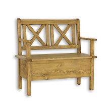 Jedálenská lavica z masívnej borovice, 100x96x53 - Rustikal