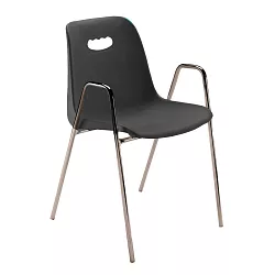 Stolička D18-2, rám s lakťovými opierkami - Svetlo modrá