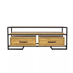 Televízny stolík kombinovaný z prírodného dubu 135x42x50cm - Dub medový