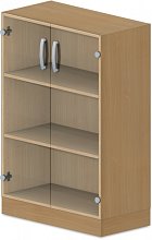 Skriňa policová, presklené dvierka 80x42x117, 5cm - Wenge