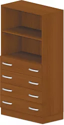 Skriňa policová, zásuvky / niky 80x42x152, 5cm - Sivá