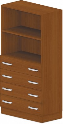 Skriňa policová, zásuvky / niky 80x42x152, 5cm - Biela