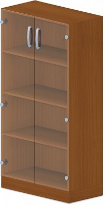 Skriňa policová, presklené dvierka 80x42x152, 5cm - Wenge