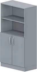 Skriňa policová, dvierka/niky 80x42x152, 5cm - Sivá