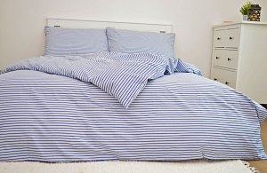 Bavlnené obliečky 140x200cm + 70x90cm - Modrá/biela