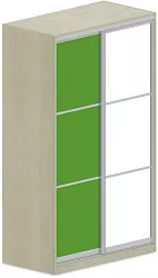 Šatníková skriňa s posuvnými dverami a zrkadlom 120x62x205cm - Chilli red