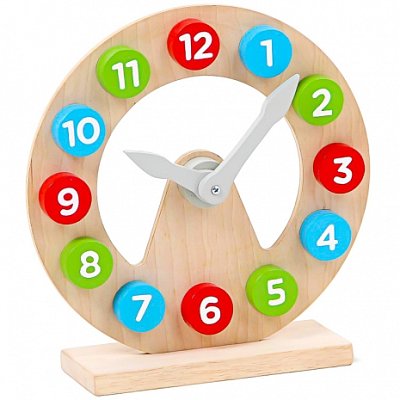 Drevené stojacie hodiny - Učíme sa čas