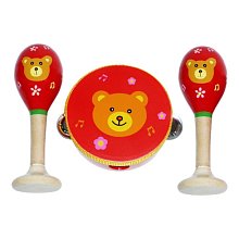 Drevená hudobná sada s medvedíkom (3 ks)