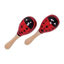 Drevené rumba gule s lienkami