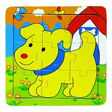 Veselé drevené puzzle - Pes